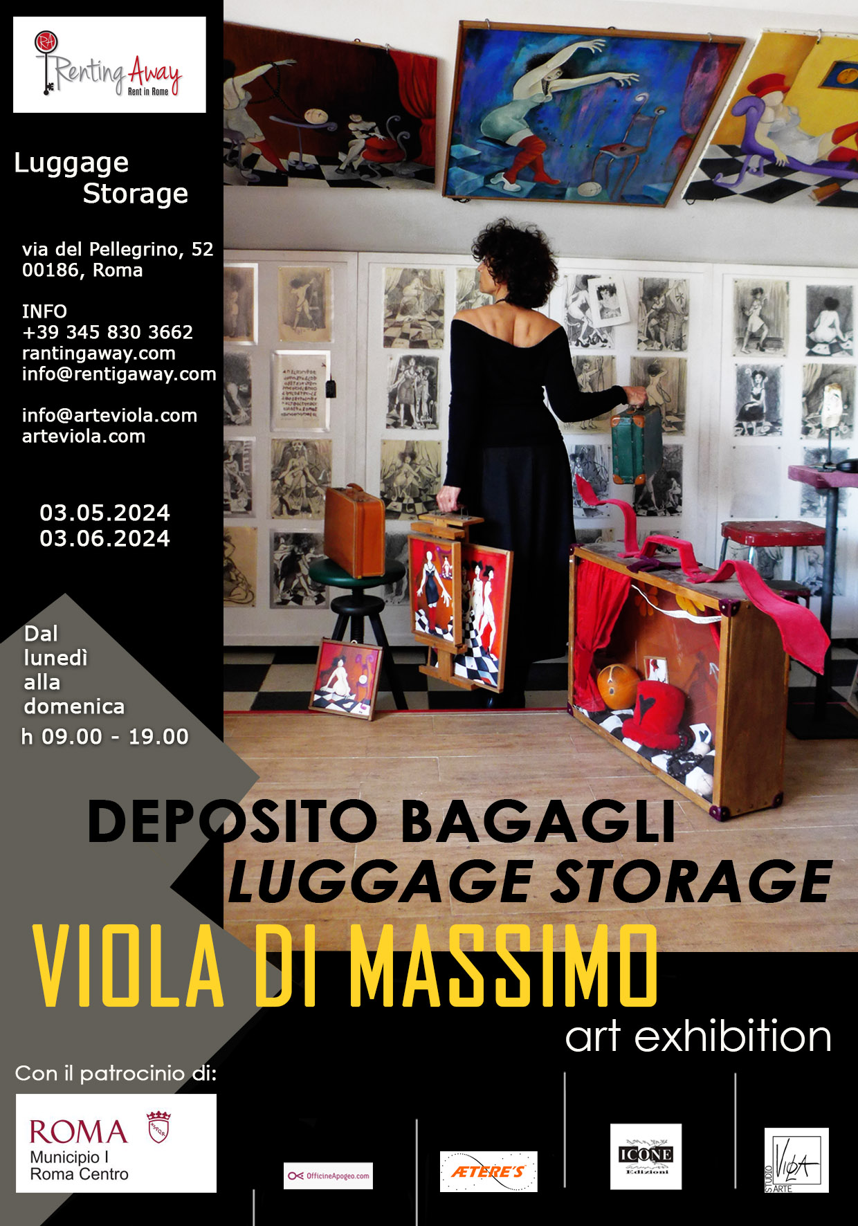 Deposito bagagli mostra personale di Viola Di Massimo