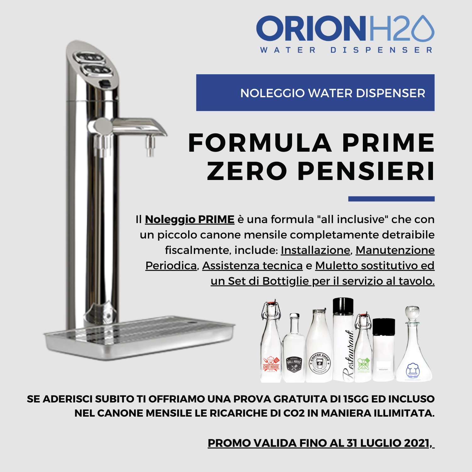 ORION H2O, water dispenser per le aziende del settore HORECA