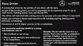 Mercedes, continua la caccia al dopo Rosberg: spunta l'annuncio di lavoro