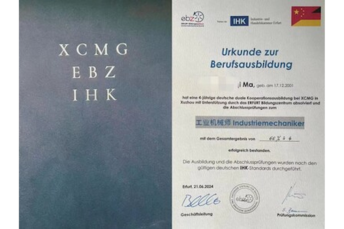 38 XCMG Trainees Achieve IHK Certification in Groundbreaking Sino-German Program