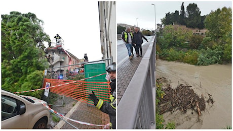 Maltempo a Pesaro, chiuso il cavalcaferrovia della statale 16 per una frana