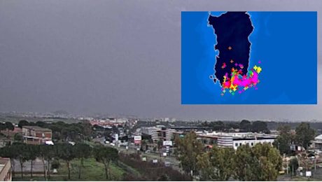 Tempesta di fulmini nell’estremo sud dell’Isola, piogge già in atto nel Cagliaritano