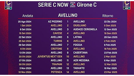 Calendario Serie C, Picerno-Avellino, esordio in trasferta