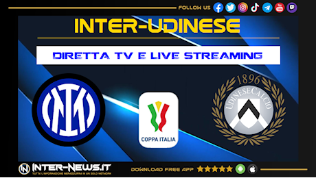 Inter-Udinese di Coppa Italia, dove vederla in diretta tv e streaming