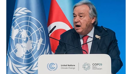 Cop29, Guterres: I soldi per il clima sono un investimento