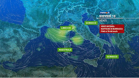 Meteo, giovedì di forte maltempo: rischio nubifragi e vento di burrasca. Le previsioni dal 10 ottobre