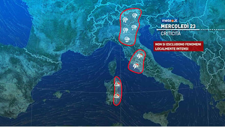 Meteo: nelle prossime ore rischio di fenomeni intensi. Attenzione all'Emilia Romagna