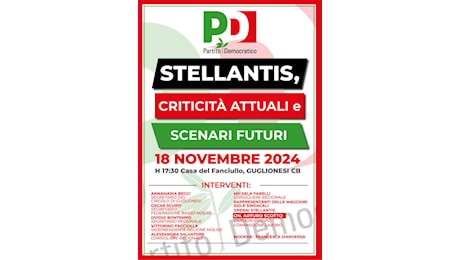 Stellantis, il futuro in bilico: incontro a Guglionesi tra politica, sindacati e lavoratori