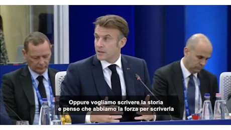 IL VIDEO. Macron: vogliamo leggere la storia degli altri o scrivere la nostra?