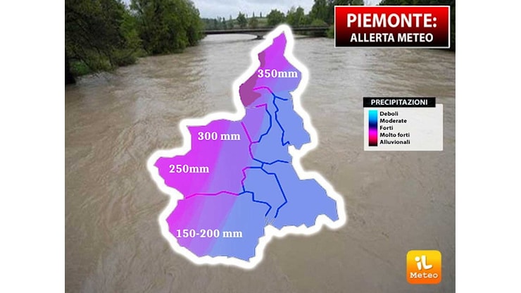 Meteo Piemonte: nubifragi e piogge torrenziali, attesi oltre 300 mm di Pioggia, i dettagli - iLMeteo.it Meteo Piemonte: nubifragi e piogge torrenziali, attesi oltre 300 mm di Pioggia, i dettagli - iLMeteo.it