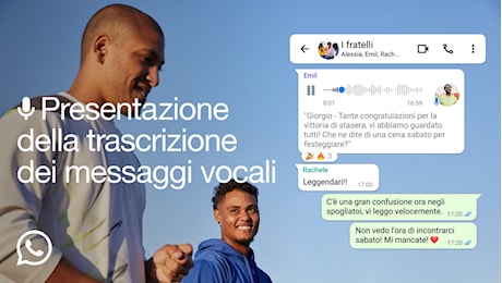 Whatsapp, arriva la trascrizione dei messaggi vocali in italiano