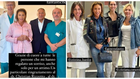 Sabrina Salerno lascia l'ospedale dopo l'intervento per rimuovere il tumore: «Mi avete regalato un sorriso»