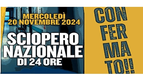 Medici, dirigenti, infermieri e professionisti sanitari in sciopero mercoledì 20 novembre