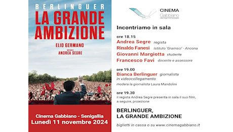 Il regista Andrea Segre presenta al Gabbiano “Berlinguer. La grande ambizione”