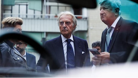 Luca Cordero di Montezemolo ospite d'onore in Confindustria a Cuneo alla mostra d'auto d'epoca Lancia Fulvia