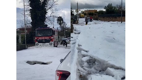 Grandinata eccezionale ad Anzio e Nettuno, sulla costa romana: fino a 30 cm di grandine a terra