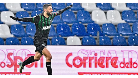 Manita del Sassuolo alla Sampdoria: 5-1 con doppiea di Berardi. Traballa il tecnico blucerchiato Andrea Sottil