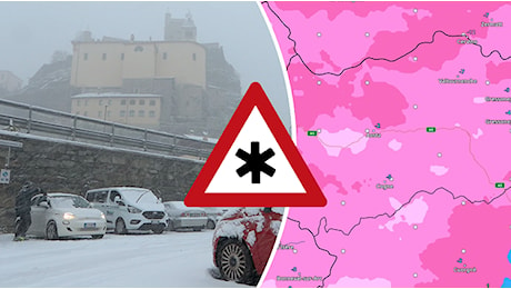 Nevicate copiose in Piemonte e Valle d'Aosta, imbiancato il paesaggio