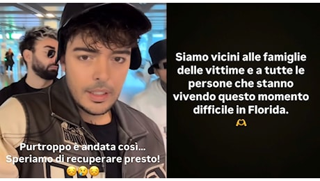 The Kolors a Miami fermati dall'uragano Milton: «Siamo bloccati in aeroporto»