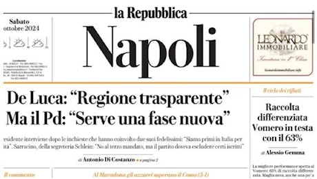 La Repubblica-Napoli: Il Napoli vince ancora e va in fuga. Lukaku è decisivo