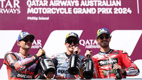 Pagelle MotoGp Australia: Marc Marquez animale da gara (10), Martin sempre veloce (9) Bagnaia spalle al muro (7)