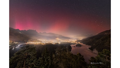 L'aurora boreale sulle Dolomiti fotografata da Alessandra Masi