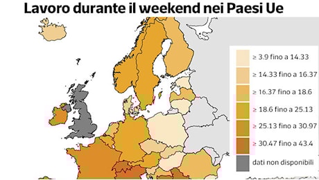 Quanti italiani lavorano nel weekend? Il confronto con l'Europa: il fine settimana è sacro solo al Nord