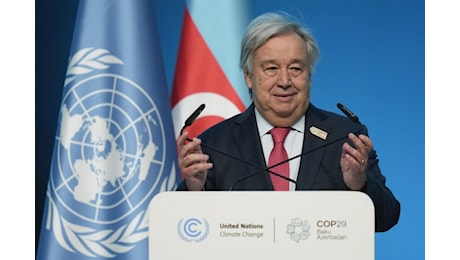 Cop29, Guterres: Finanza climatica non è beneficenza ma investimento