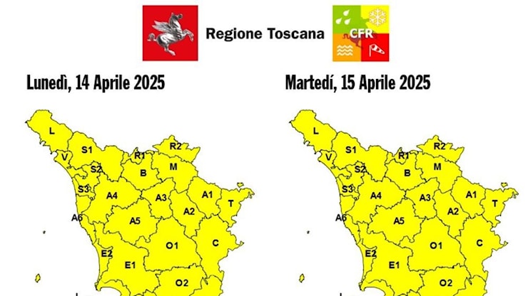 Maltempo, allerta gialla in tutta la Toscana martedì 15 aprile - Corriere Fiorentino Maltempo, allerta gialla in tutta la Toscana martedì 15 aprile - Corriere Fiorentino