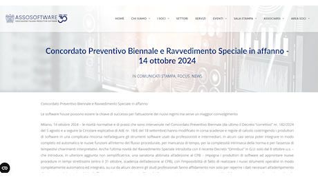 Anche AssoSoftware chiede la proroga del concordato preventivo biennale