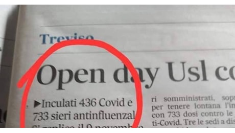 Vaccino Covid, “inculate 436 persone col siero”, errore di battitura o outing su effetti avversi de Il Gazzettino?