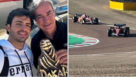 Sainz e il padre Carlos insieme sulla Ferrari a Fiorano: sogno realizzato nel giorno dell'addio