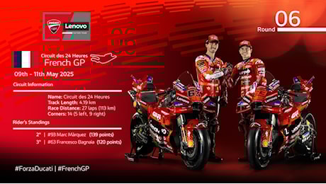 Il Ducati Lenovo Team arriva a Le Mans, teatro del sesto round della stagione 2025 della MotoGP