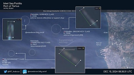 Fuga dalla Siria: tutte le navi russe hanno lasciato Tartus e sono ormai in acque internazionali. Mosca pensa alla Libia (Tobruk). Ecco le foto satellitari