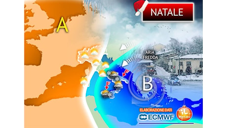 Meteo Vigilia e Natale: impetuoso ingresso di correnti polari e nevicate su mezza Italia; cosa dicono le Mappe