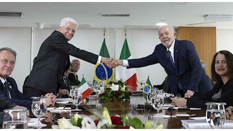 Mattarella in Brasile, incontro con il Presidente Lula al Palazzo del Planalto