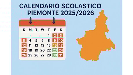 Calendario scolastico Piemonte 2025/2026, vacanze e ponti: tutte le date utili