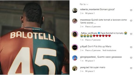 Genoa, colpo per l'attacco! Mario Balotelli è rossoblù: Finally