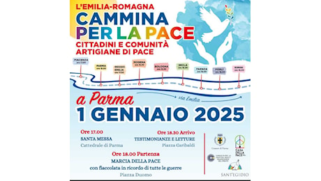 Camminata per la Pace a Parma, mercoledì 1° gennaio 2025 In occasione della 58° Giornata internazionale della Pace