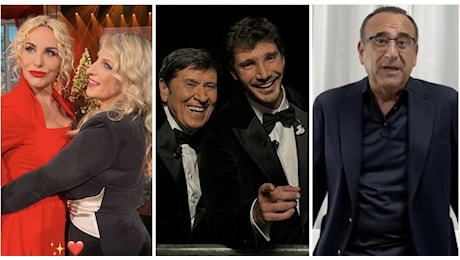 Antonella Clerici, a La cena di Natale il bacio tra Katia Follesa e Gianni Morandi, Carlo Conti e il cast di Sanremo, Stefano De Martino intrattenitore