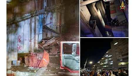 Crolla ballatoio alla Vela Celeste di Scampia, 2 morti ed edificio evacuato. FOTO