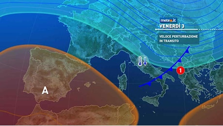 Meteo, 3-4 gennaio: fase dinamica con qualche pioggia, vento e calo termico