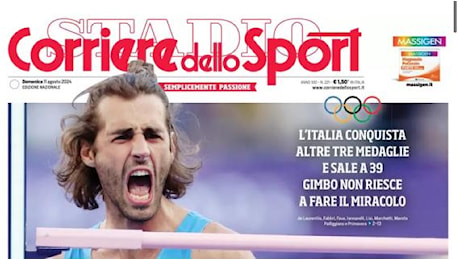 L'apertura del Corriere dello Sport : Roma bella a metà