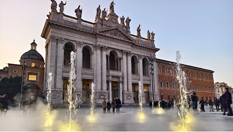 Giubileo, giochi d’acqua e di luce per la nuova piazza San Giovanni