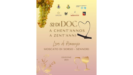 Moscato Sorso-Sennori, al via la tre giorni per celebrare i 52 anni di Doc