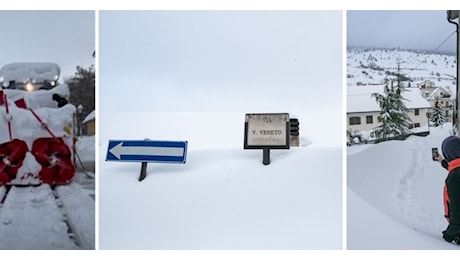 Campo di Giove sepolta dalla neve (VIDEO), arriva anche lo storico spazzaneve delle Ferrovie per liberare i binari del treno. Il reportage dall'Appennino