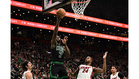 NBA, i Boston Celtics dominano gli Heat grazie a Brown, cadono i Lakers a Minneapolis