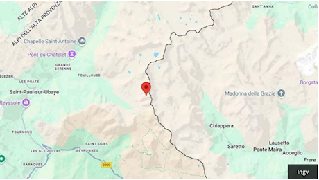 Scossa di terremoto con magnitudo 3,8: epicentro Chiappera in valle Maira