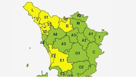 Maltempo in Toscana, allerta gialla per rischio idraulico e vento per venerdì 27 settembre