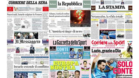 Le prime pagine dei quotidiani di oggi 30 settembre: la rassegna stampa